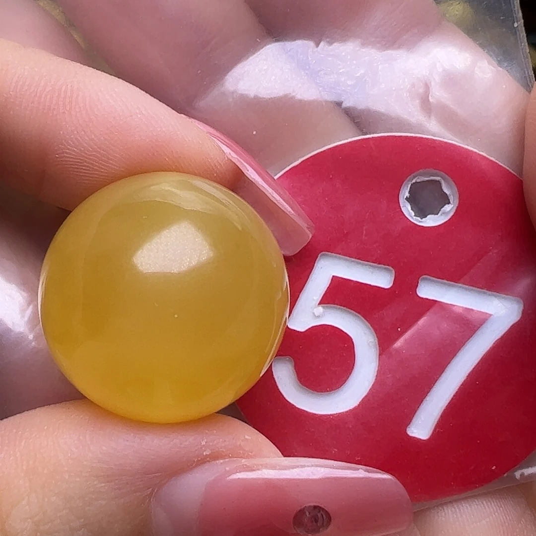 蜜蜡未镶嵌珠宝奇石20.3mm鸡油黄圆珠