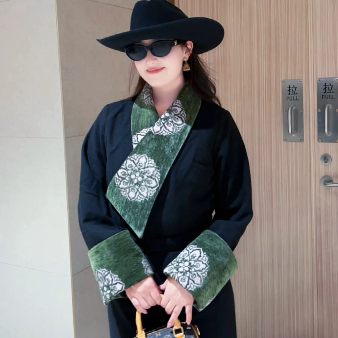 占玛｜ 秋冬长款藏式博拉 提花翻领设计