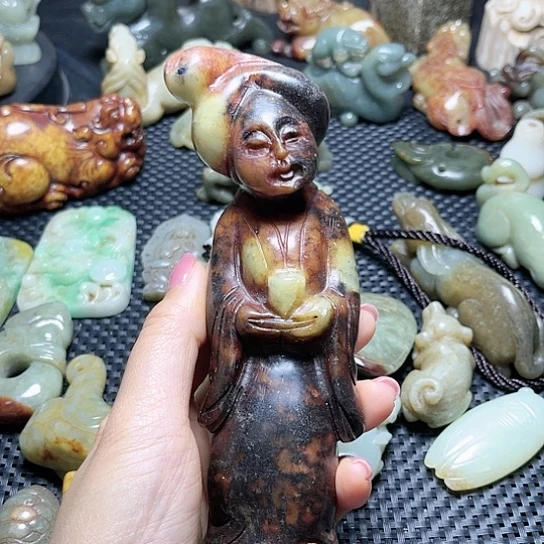 白玉菩提吊坠摆件