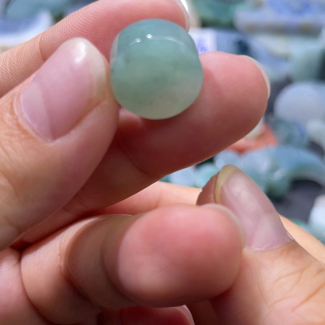 定制翡翠未镶嵌天然翡翠冰果绿平安扣
