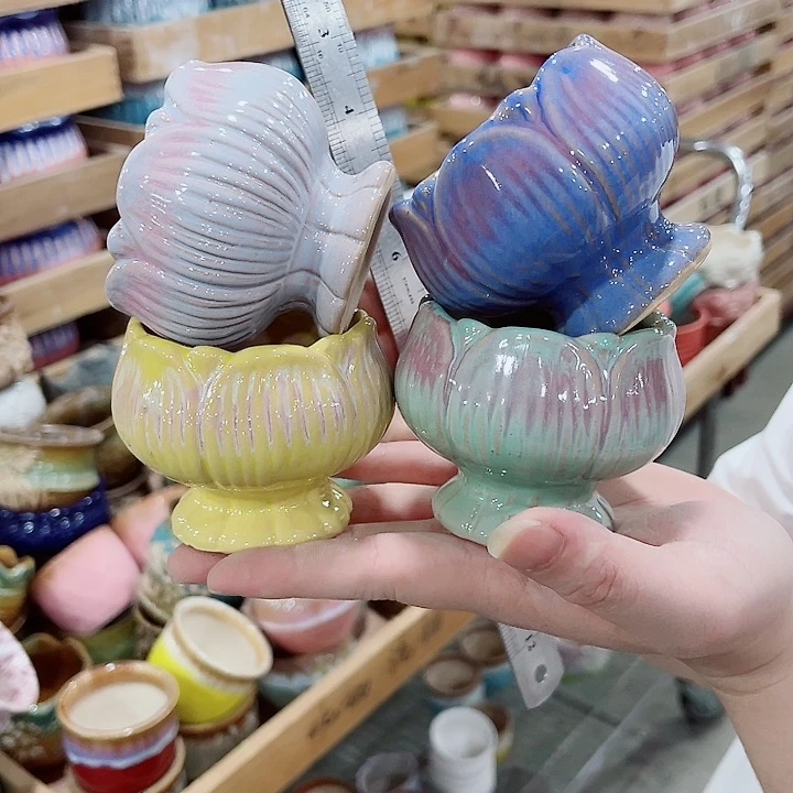 有孔，凑10元包邮陶瓷花盆发货！