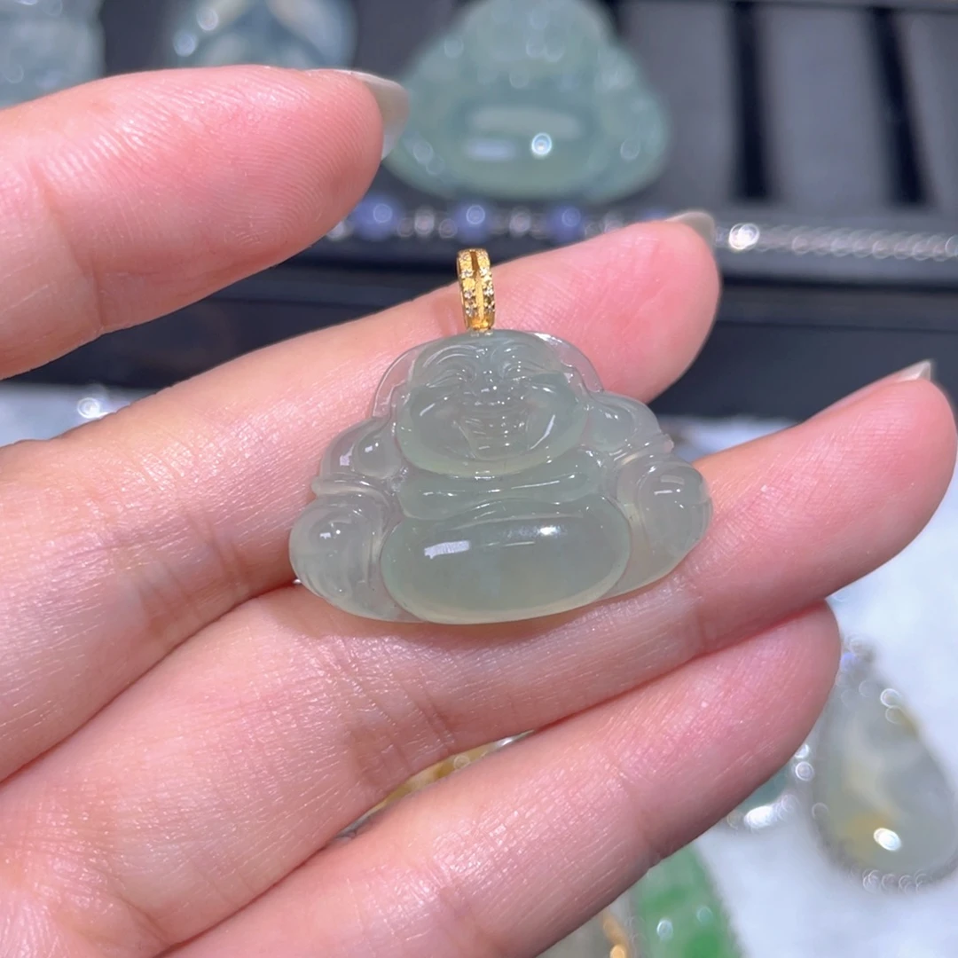 颈饰18K金镶嵌翡翠翡翠