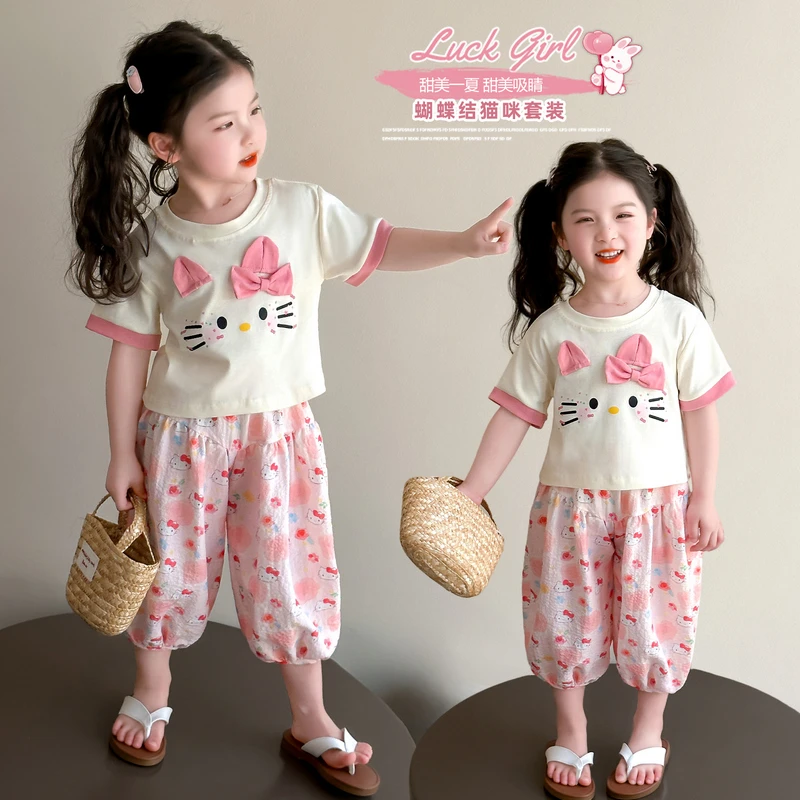 女童夏装2025新款洋气时髦套装宝宝女孩网红炸街夏季两件套儿童装