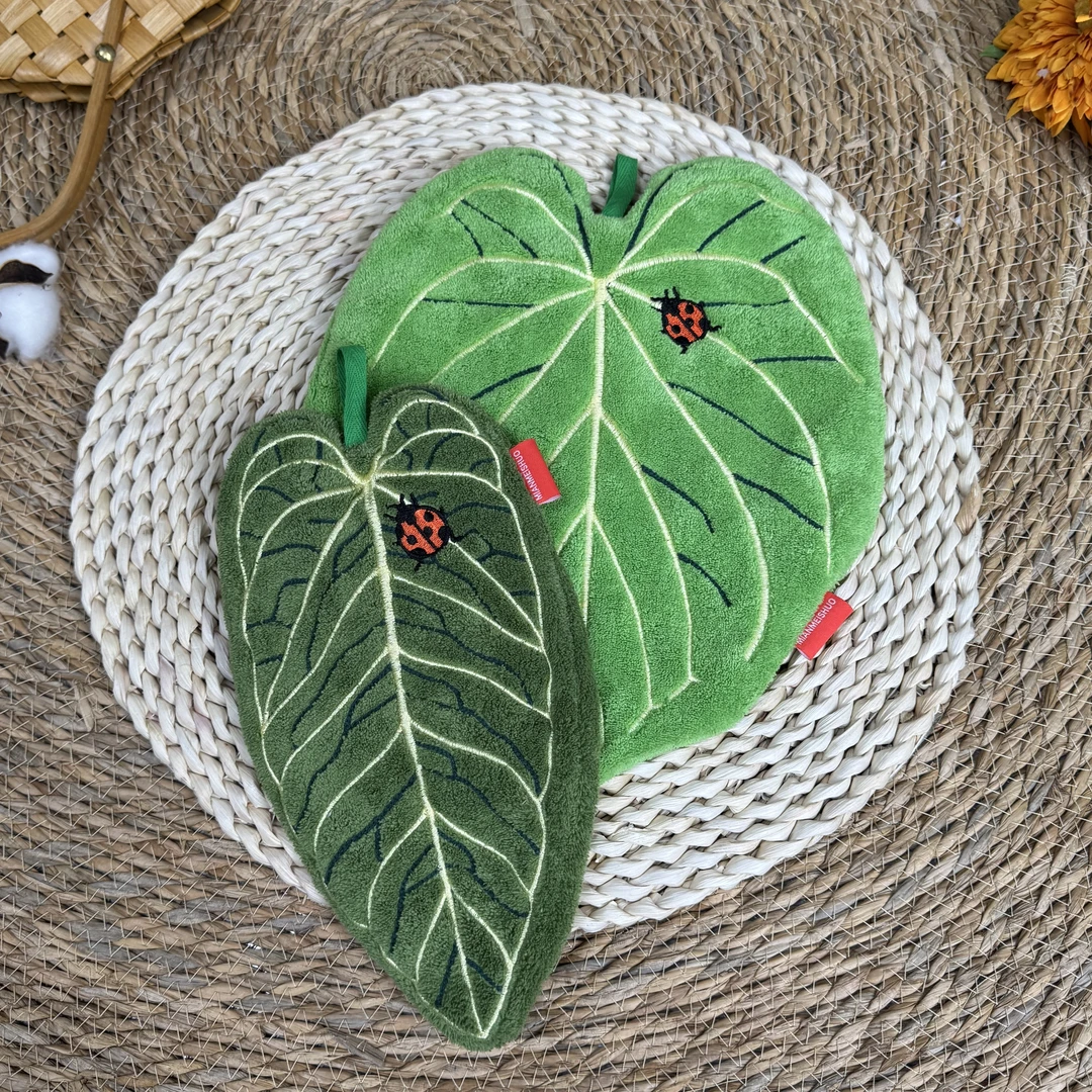 【棉美家】可爱植物花烛叶子造型擦手巾挂式厨房卫生间适用毛巾创意