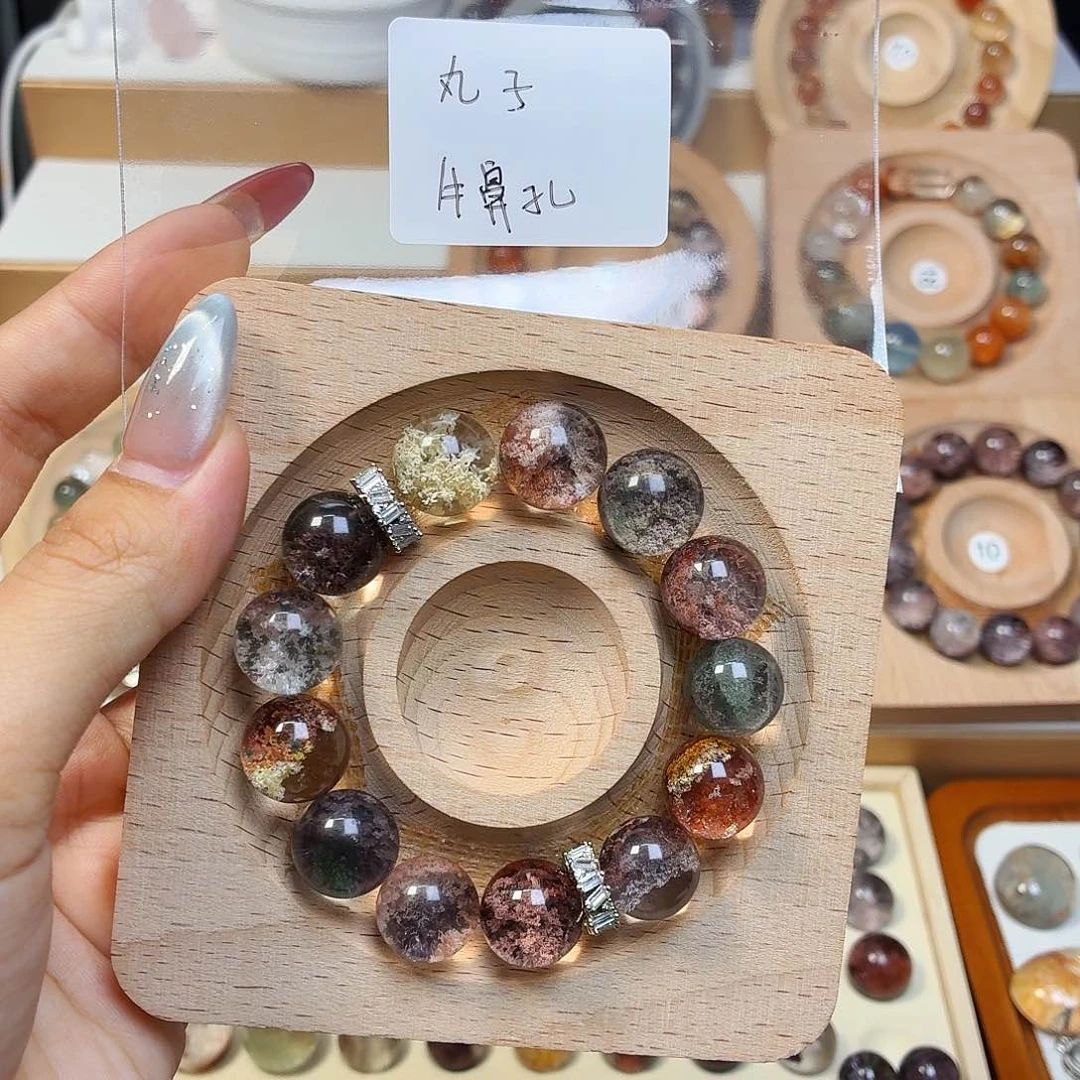 丸***子水晶手链银S925镶嵌手链不退不换