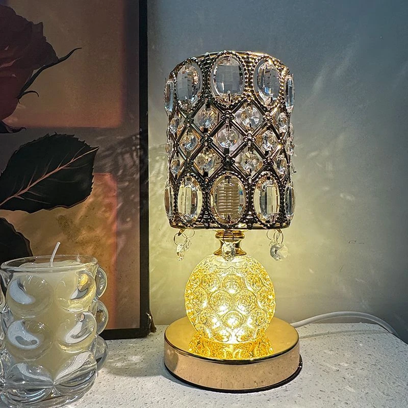 新款欧式轻奢水晶台灯创意温馨浪漫i