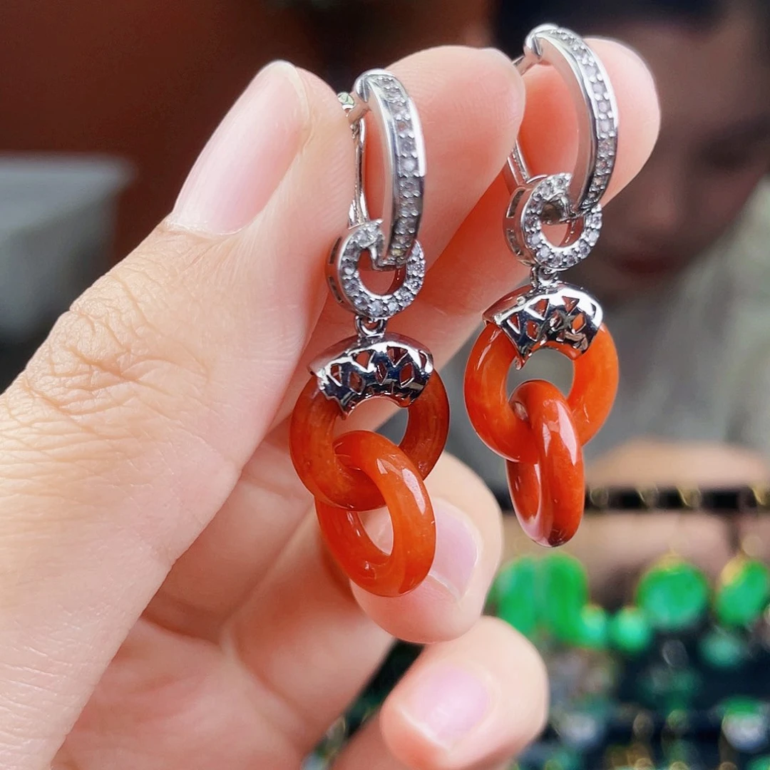 翡翠未镶嵌耳饰饰品