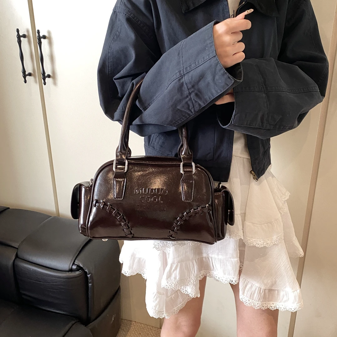 2025秋冬新款枕头包高级ins保龄球包手提单肩斜挎包韩系时尚包包