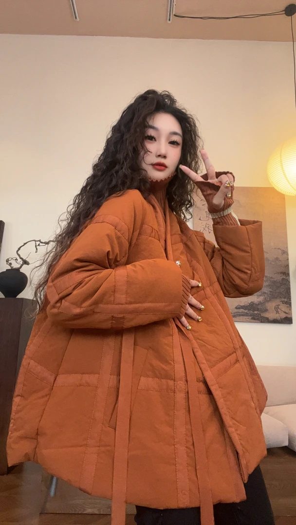 museguhui/木色古汇5399#设计款百搭气质休闲时尚千金风小棉服