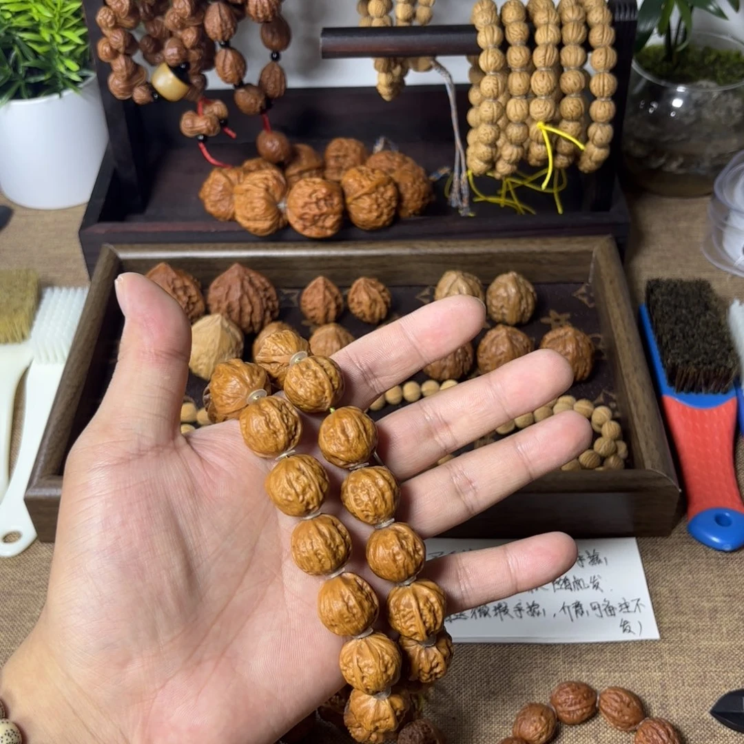 假***真文玩核桃手串粗筋八棱2