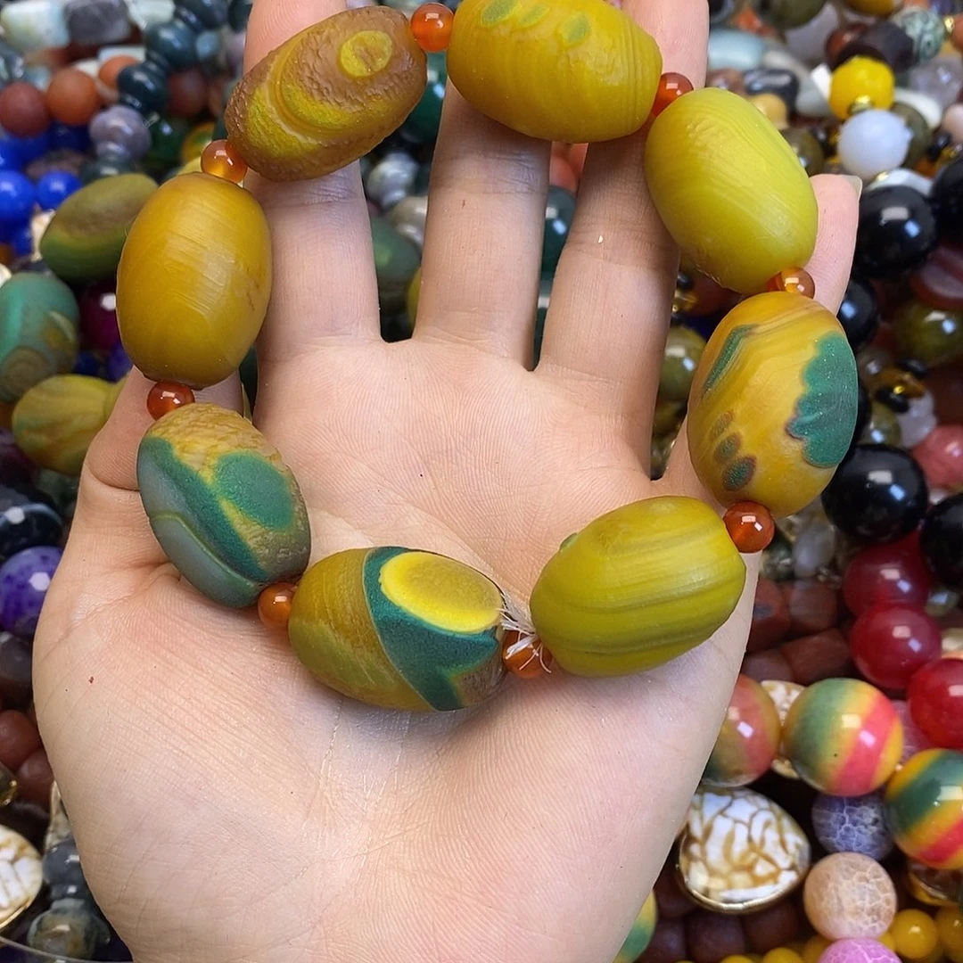 未镶嵌玛瑙/玉髓珠宝半成品橘皮一个串