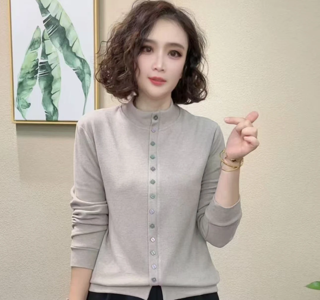 2025新款时尚冬季半高领长袖女气质减龄显瘦女上衣#652882
