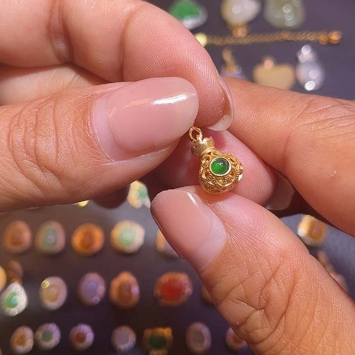 翡翠银S925镶嵌颈饰