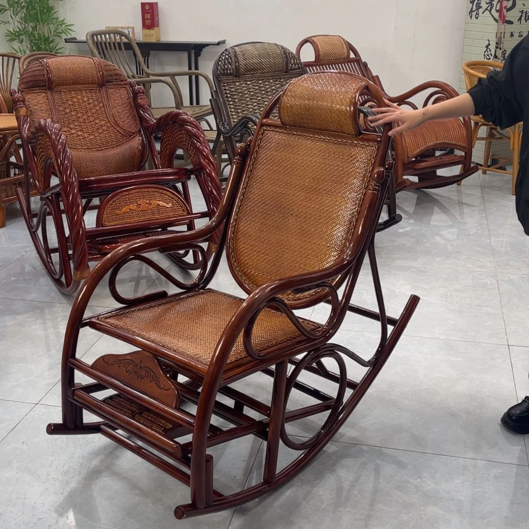清***光藤条滕王阁藤编摇椅