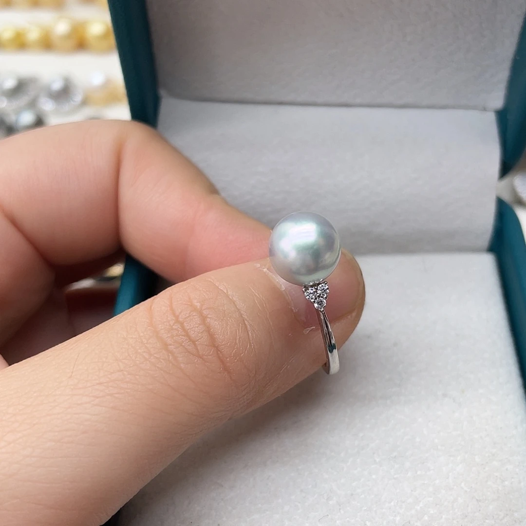 海水珍珠戒指银S925镶嵌
