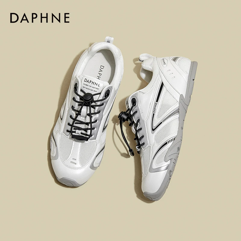 达芙妮网面德训鞋女2025夏季新款透气内增高户外赛车鞋运动休闲鞋