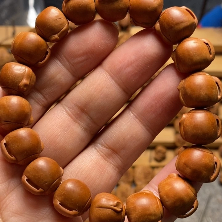 桃核雕刻把把壶手串