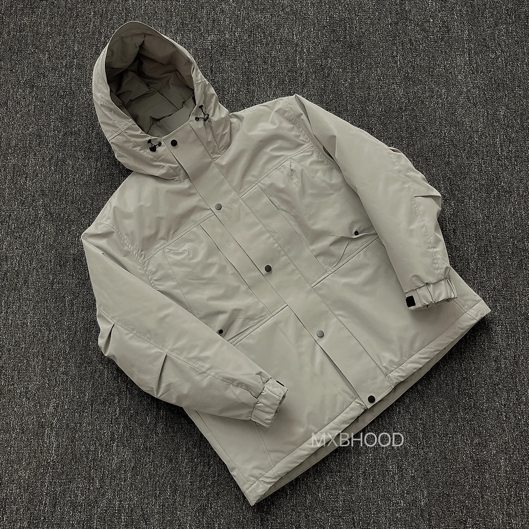 【阿信】杜邦认证三防面料冲锋衣羽绒服男士冬季户外休闲连帽外套