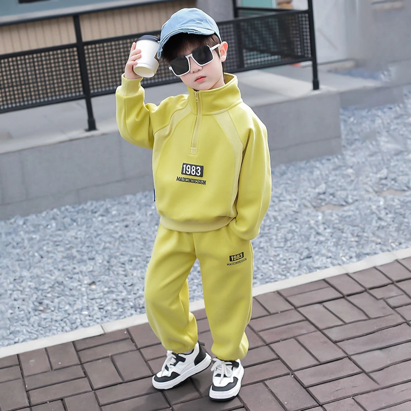 男童卫衣套装春秋款2025新款中小童时尚韩版帅气时髦男孩春季衣服