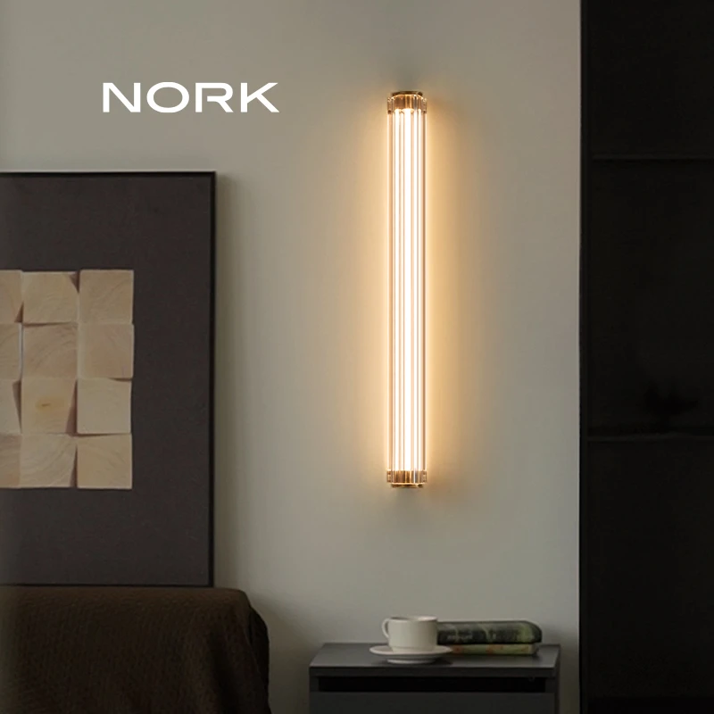 诺克凝晶壁灯卧室客厅床头墙灯壁挂长条玻璃灯现代极简设计氛围感