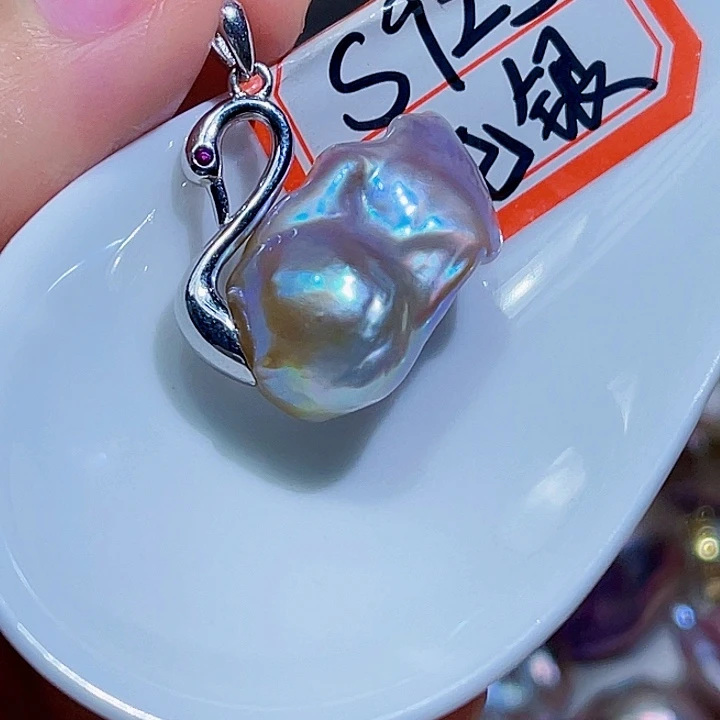 淡水珍珠银S925镶嵌颈饰