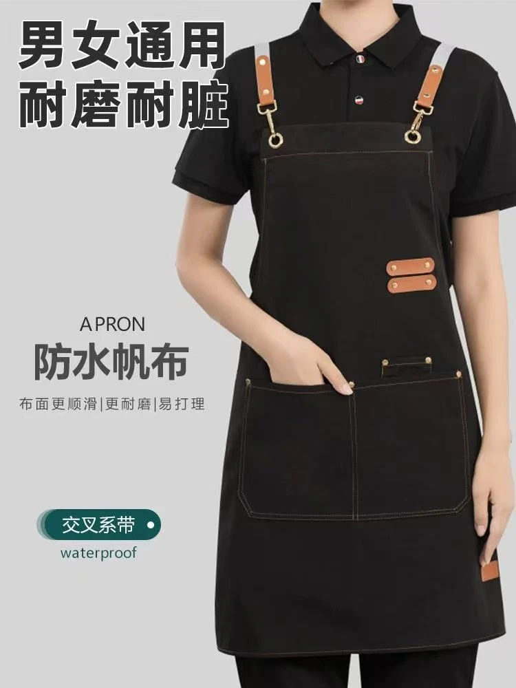 均码防油帆布顺滑工作服家用定制餐饮围裙