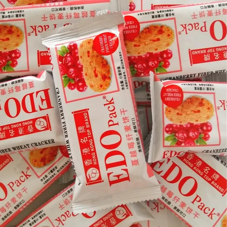 edo pack乳酸菌夹心饼干蔓越莓纤麦饼干2斤休闲代餐零食下午茶