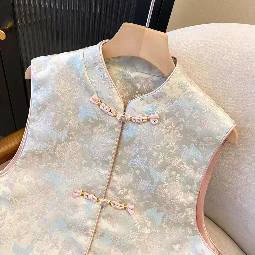 2025春季显瘦背心女坎肩独特轻国风上衣高端提花新中式马甲161