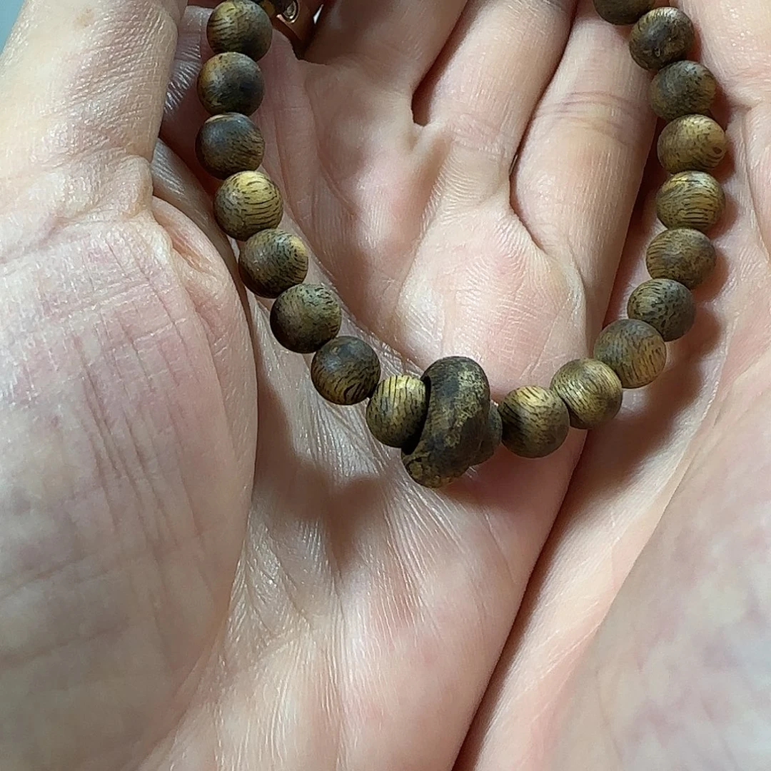 沉香手串绿奇楠沉香圆珠单圈定制款4克+手串