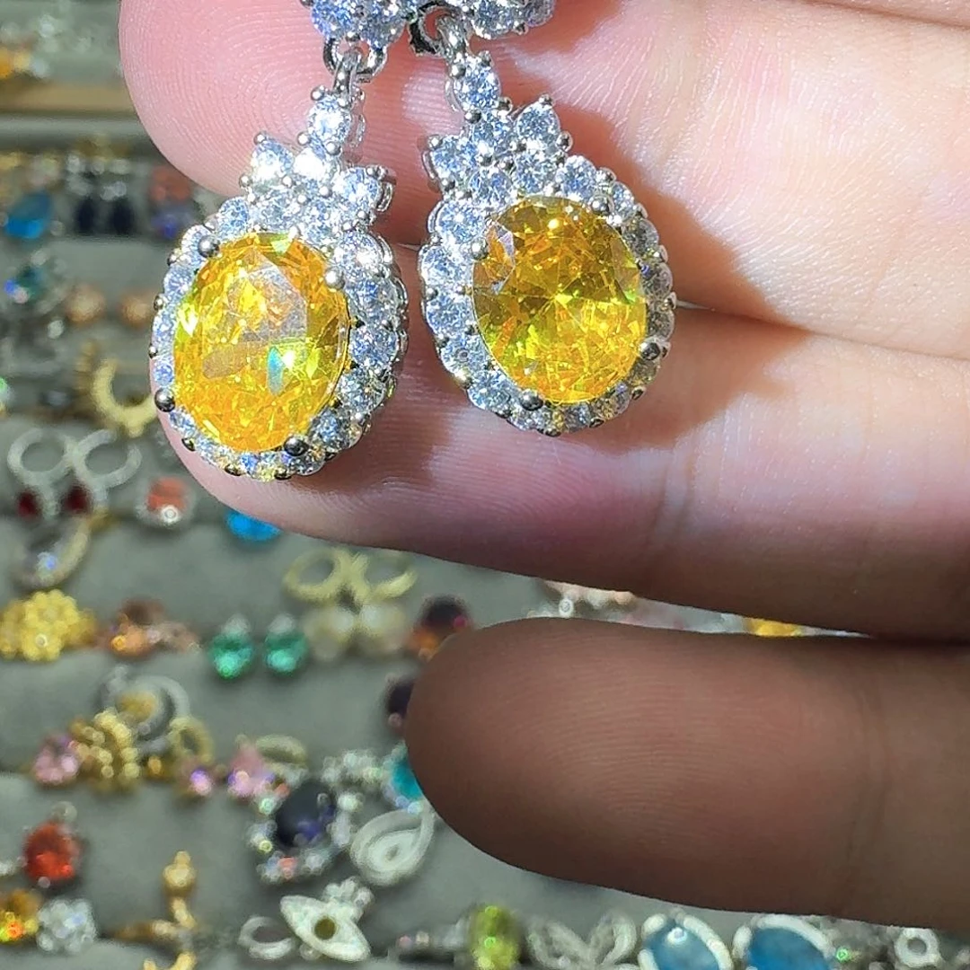 托帕石戒指银S925镶嵌