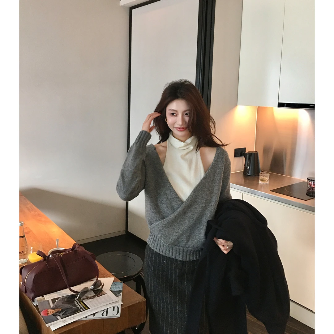 【ALONESAVOR】龍喜儿 秋冬针织设计感毛衣针织衫J832