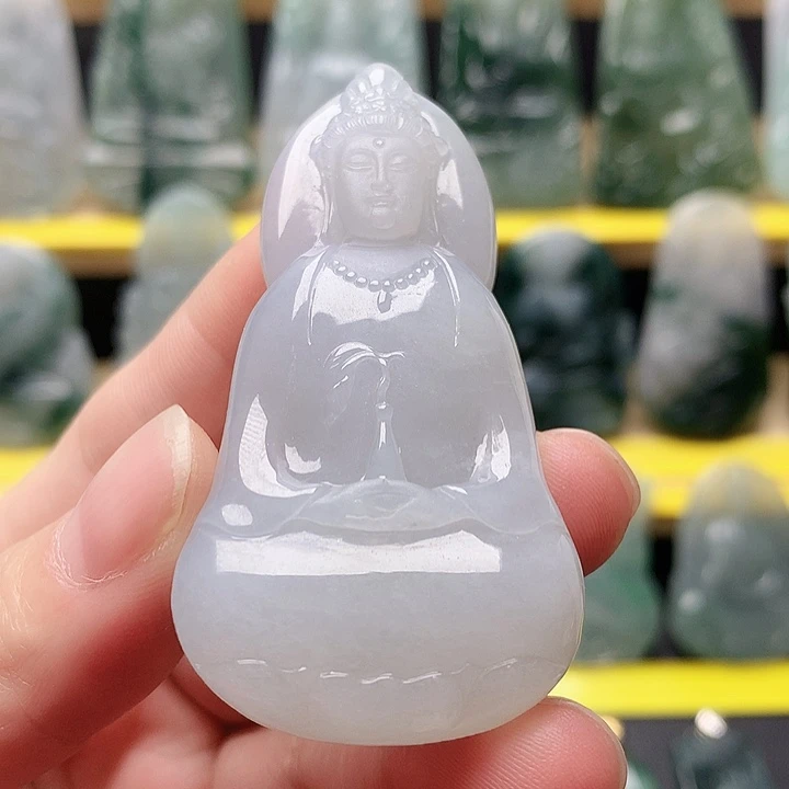 翡翠未镶嵌吊坠(不含链)素衣观音