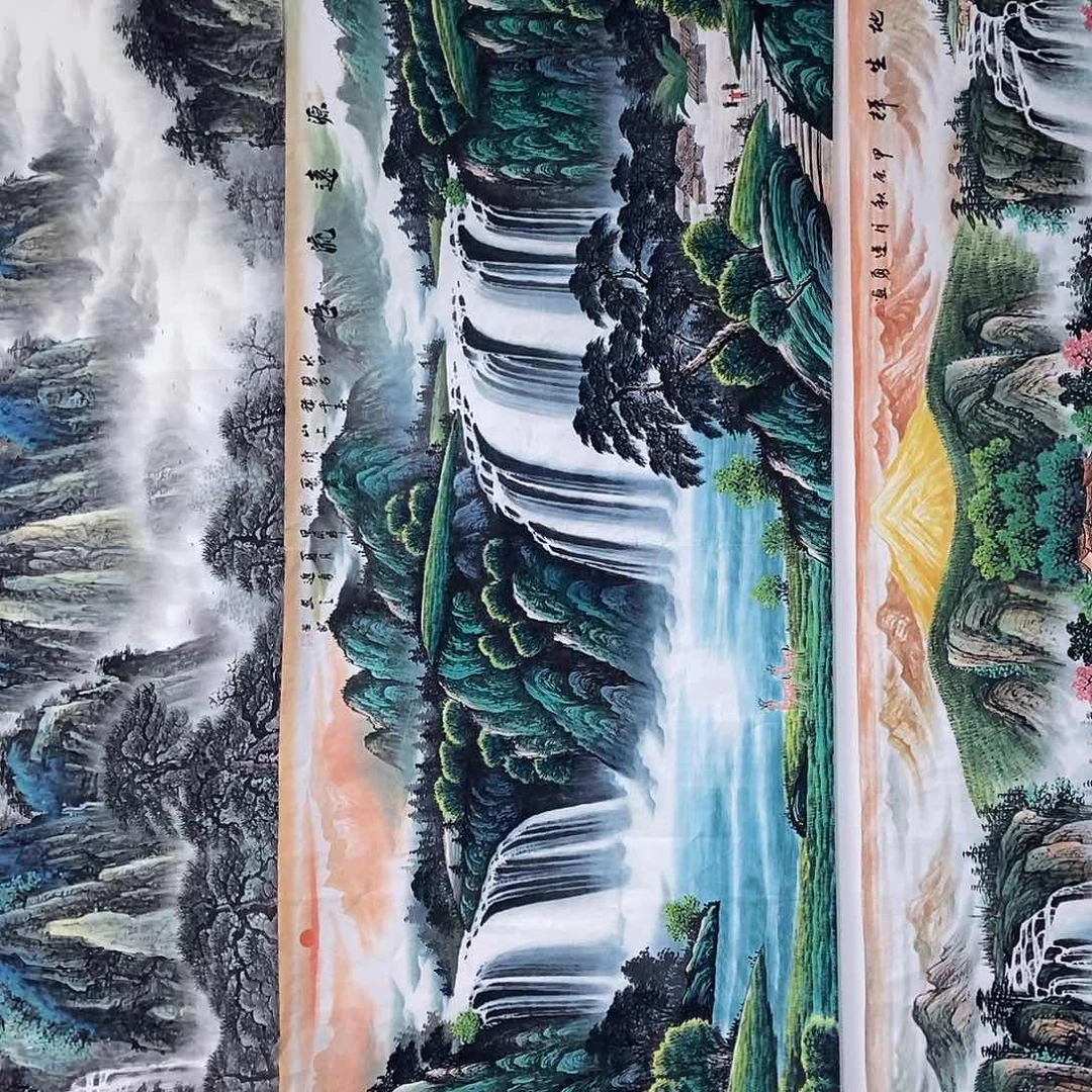 国画小八尺山水一副