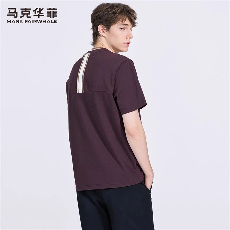 马克华菲抗菌圆领短袖T恤男装2025夏季新款潮流吸湿排汗内搭上衣t