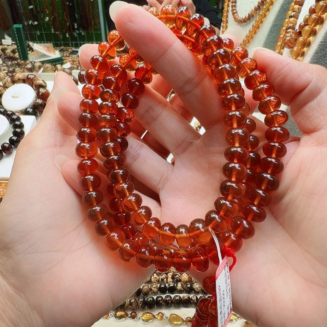 上***听琥珀未镶嵌裸石抚顺琥珀9樱桃红