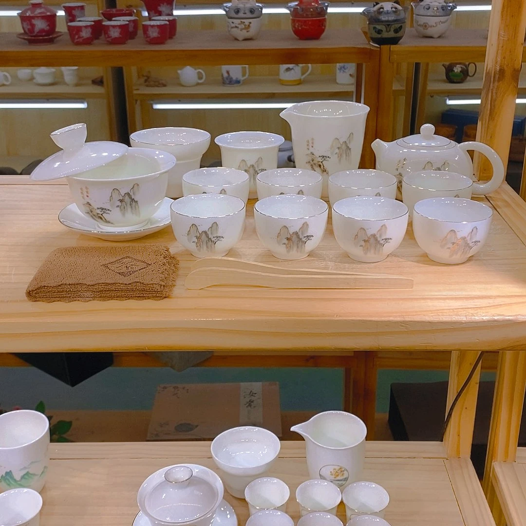 【不止】羊脂玉瓷茶具套装
