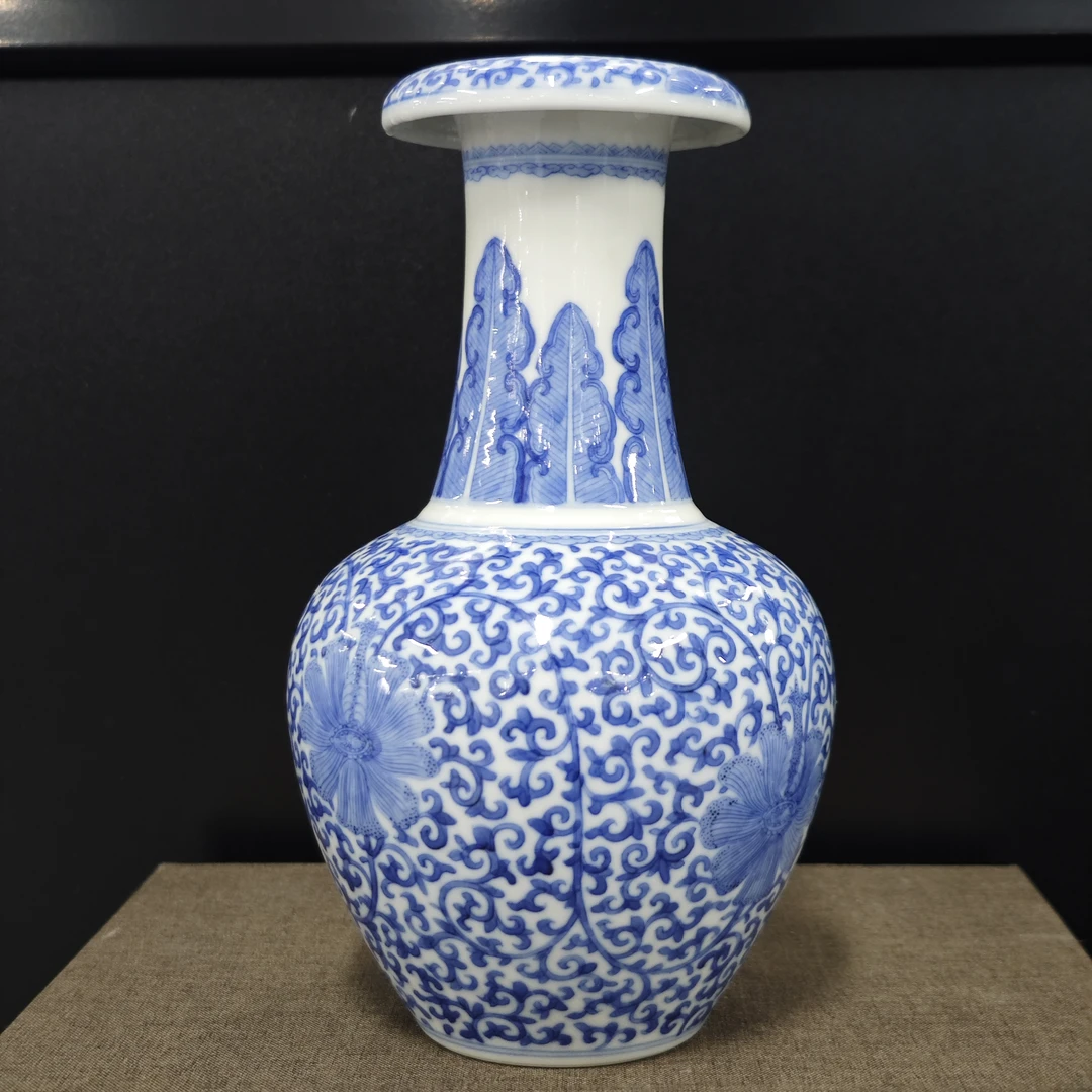 民国 青花缠枝莲瓶古陶瓷GS-1265