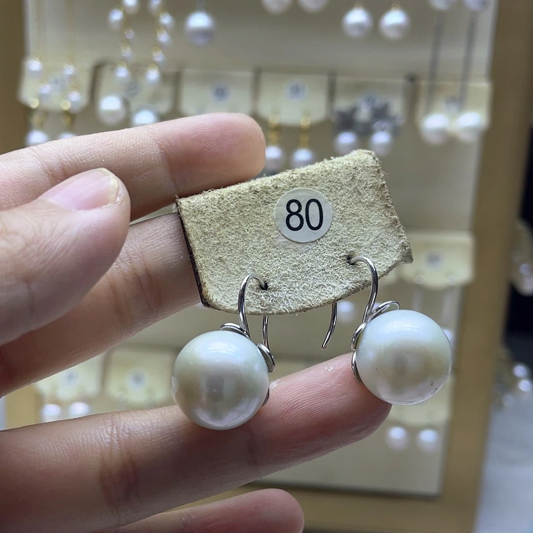 银S925镶嵌淡水珍珠耳饰