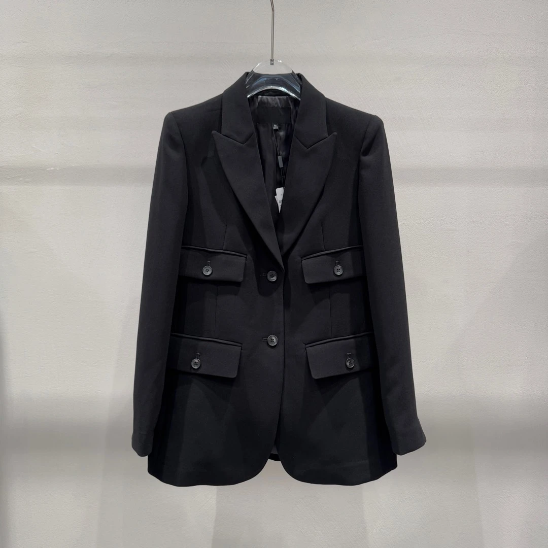 艾家春季新款时尚高级感修身型纯色西装1330