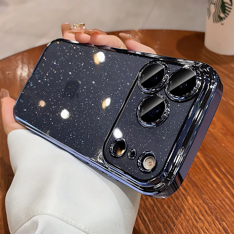 带镜头膜闪粉PC电镀边手机壳适用于苹果17promax/17pro/17air