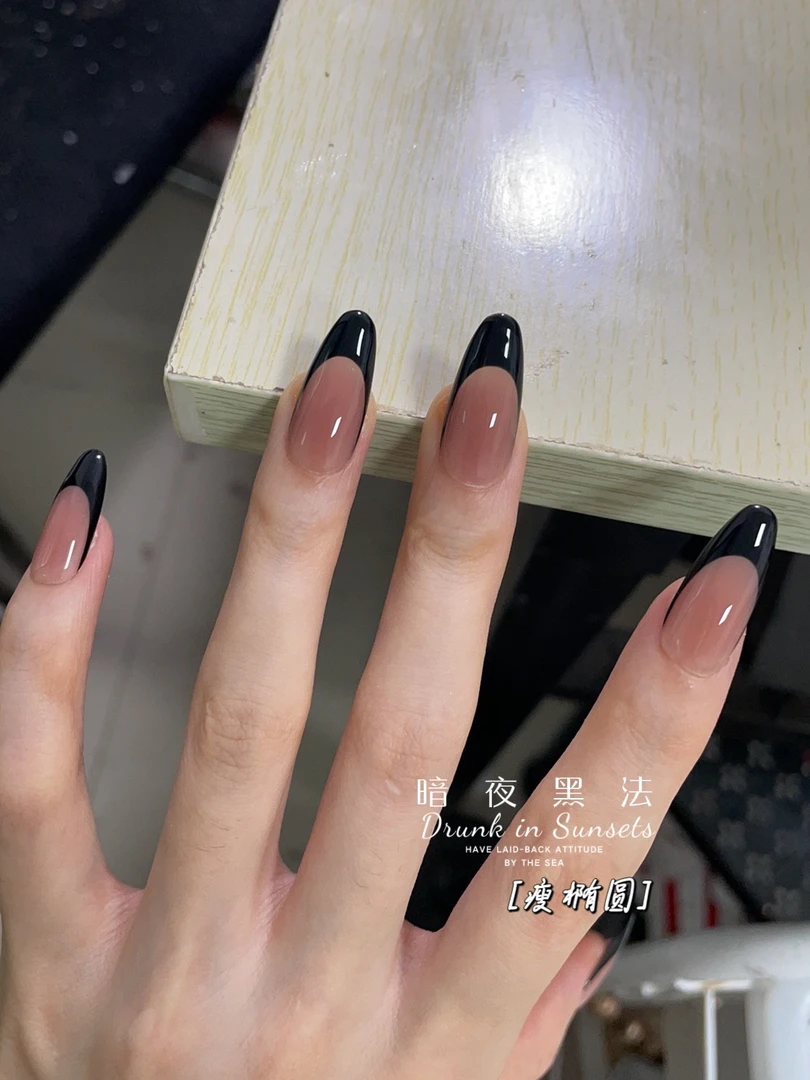 暗夜黑法-壹心纯手工穿戴甲 美甲贴片可拆卸假指甲10片装