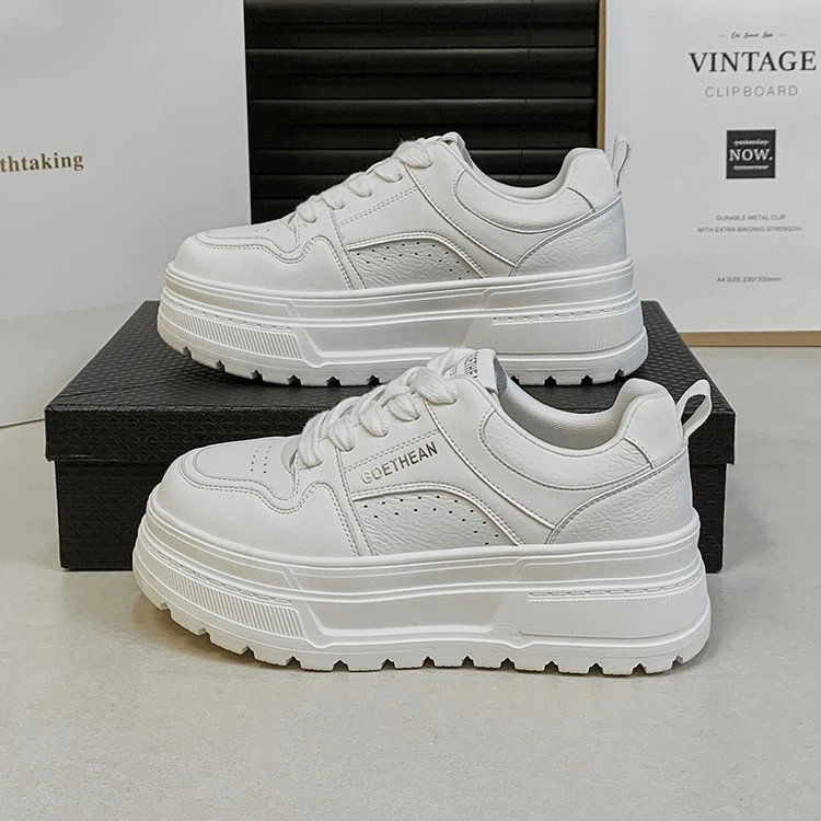 爆款厚底小白鞋女2025秋季新款小个子百搭配裙子增高轻便休闲