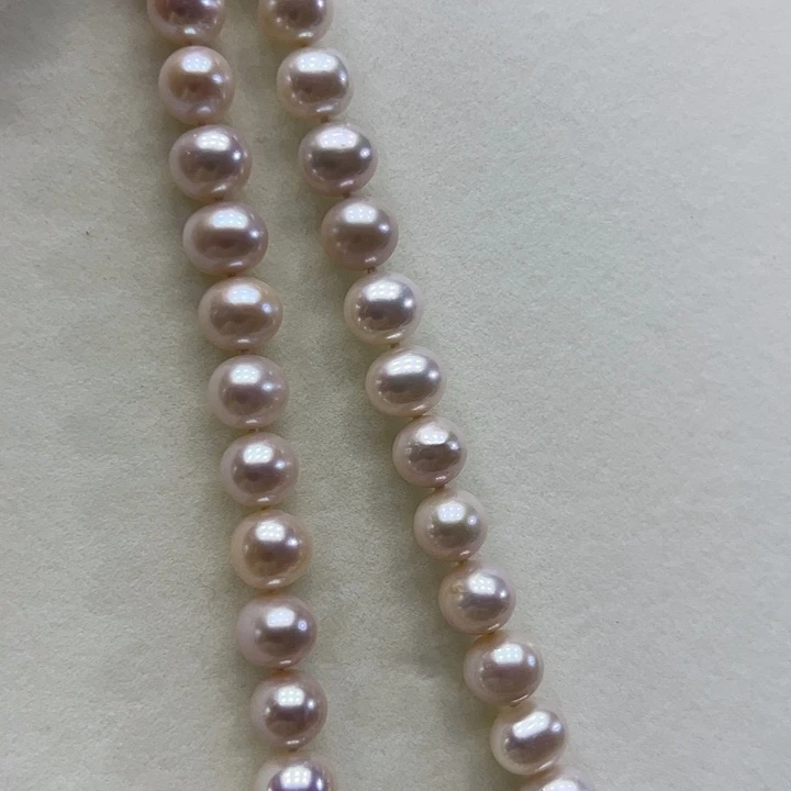 颈饰银S925镶嵌淡水珍珠➕9-10高品极光炫彩