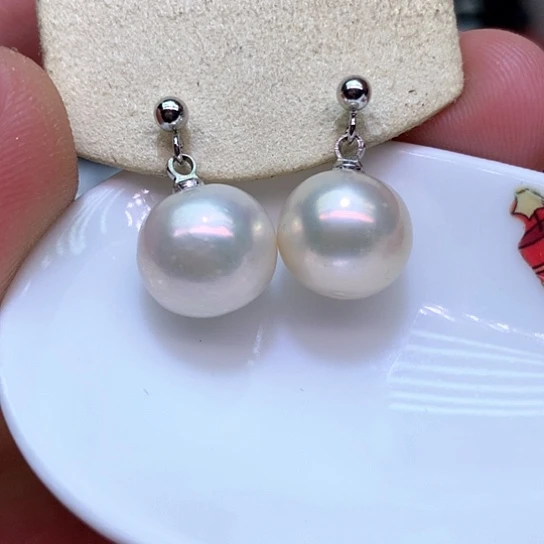 淡水珍珠耳饰银S925镶嵌