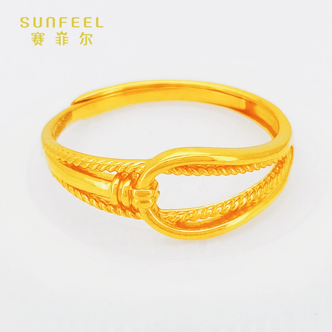 SUNFEEL/赛菲尔赛菲尔足金999黄金马蹄扣戒指活口可调节