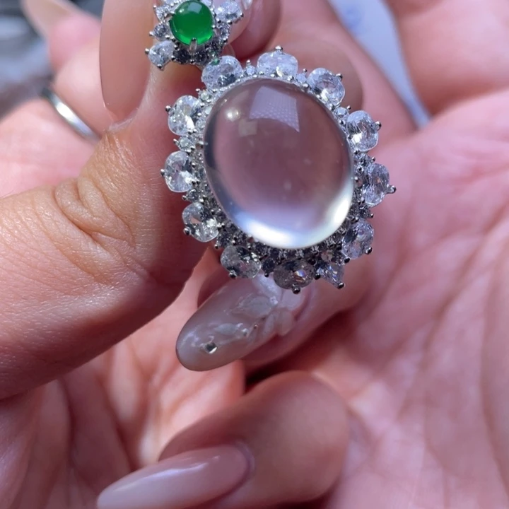 石英质玉银S925镶嵌颈饰