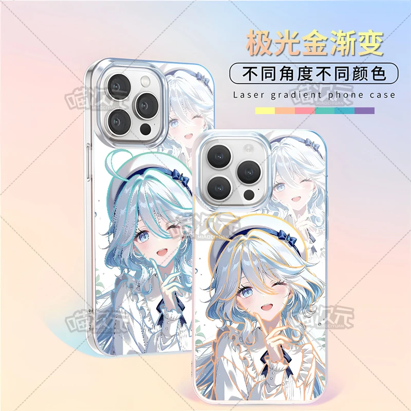 甜美芙宁娜适用苹果华为vivo一加iPhone小米红米一加极光金手机壳