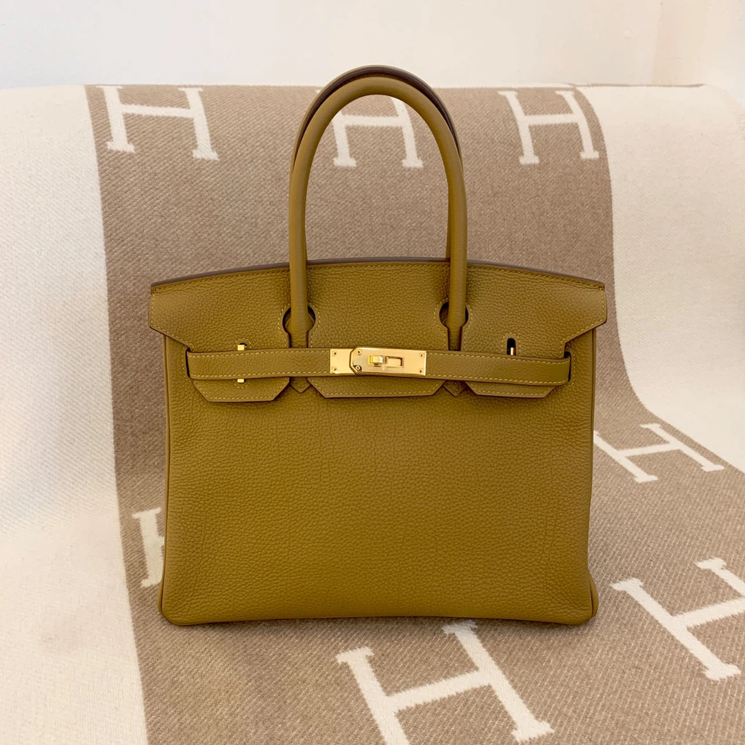 99新 Hermes/爱马仕 birkin30 古铜金 togo Y刻 0219m9