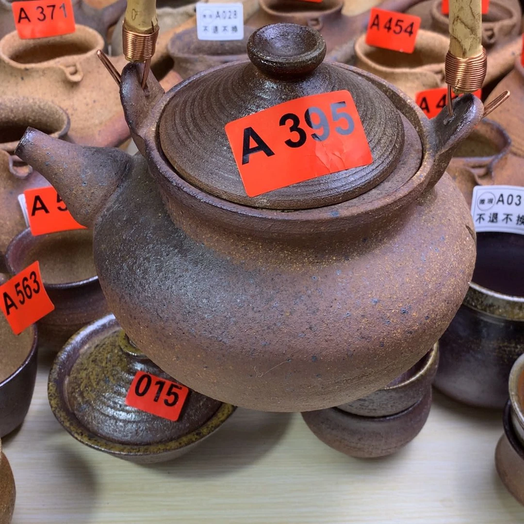 涵***9微瑕柴烧粗陶提梁壶1000毫升左右一物一拍