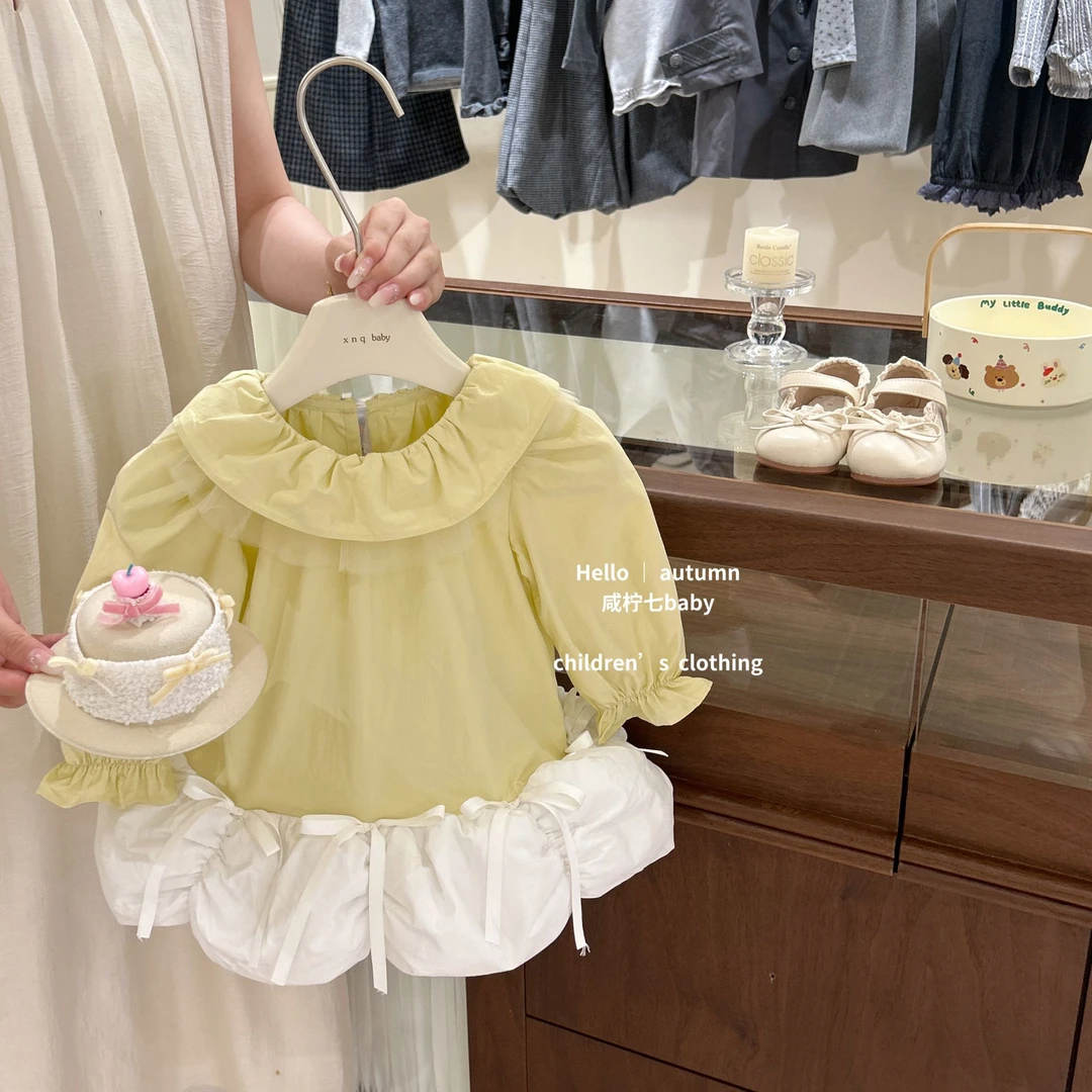 【咸柠七】手工高定！女童连衣裙秋装韩系可爱儿童公主裙花苞裙